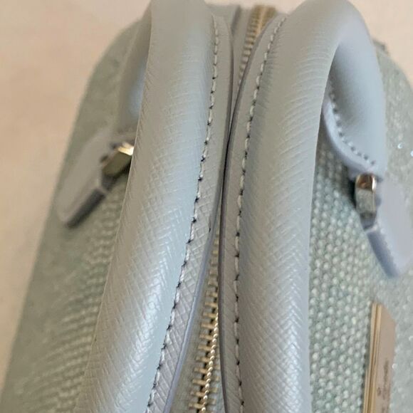 Kate Spade Blue Sparkly Beaded Texture Satchel Handbag Top Handle Bag - Picture 8 of 11